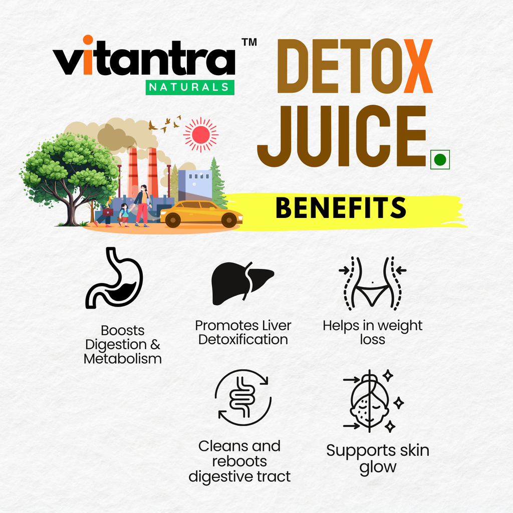 Vitantra Naturals Herbal Detox Juice – Ayurvedic Cleansing Drink for Liver Detox, Weight Loss & Digestive Health