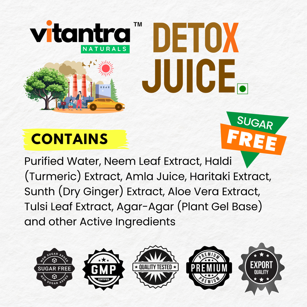 Vitantra Naturals Herbal Detox Juice – Ayurvedic Cleansing Drink for Liver Detox, Weight Loss & Digestive Health