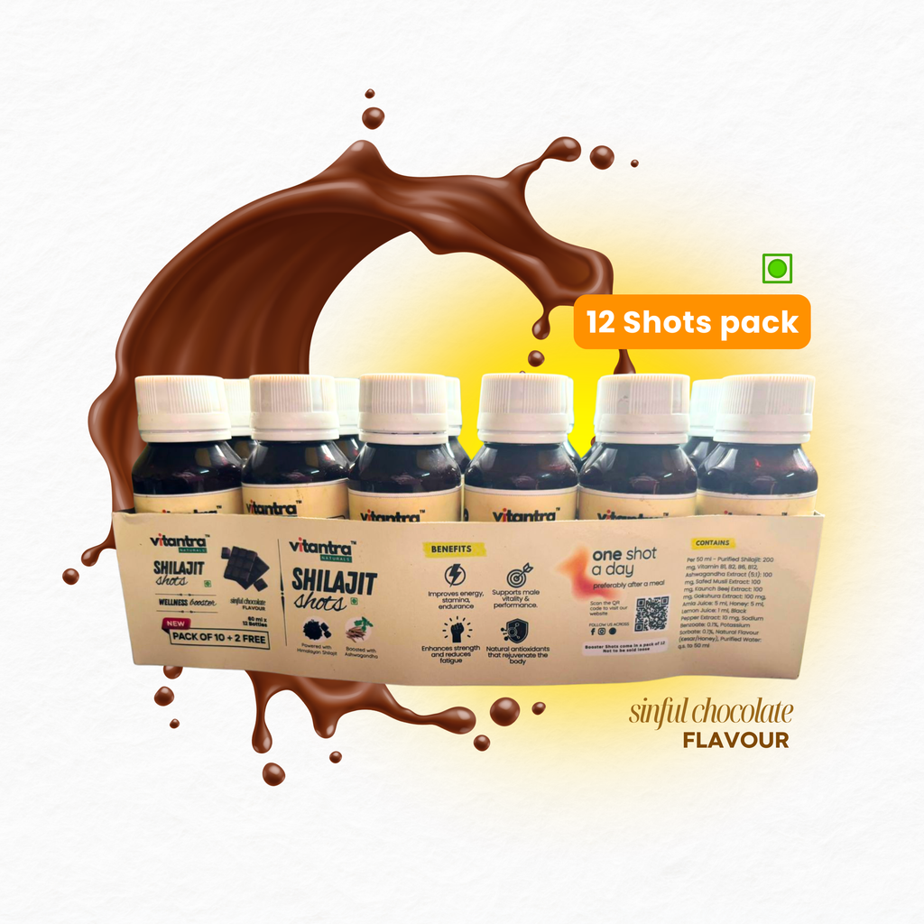 Vitantra Naturals Shilajit Shots – Sinful Chocolate Flavour (Pack of 12)