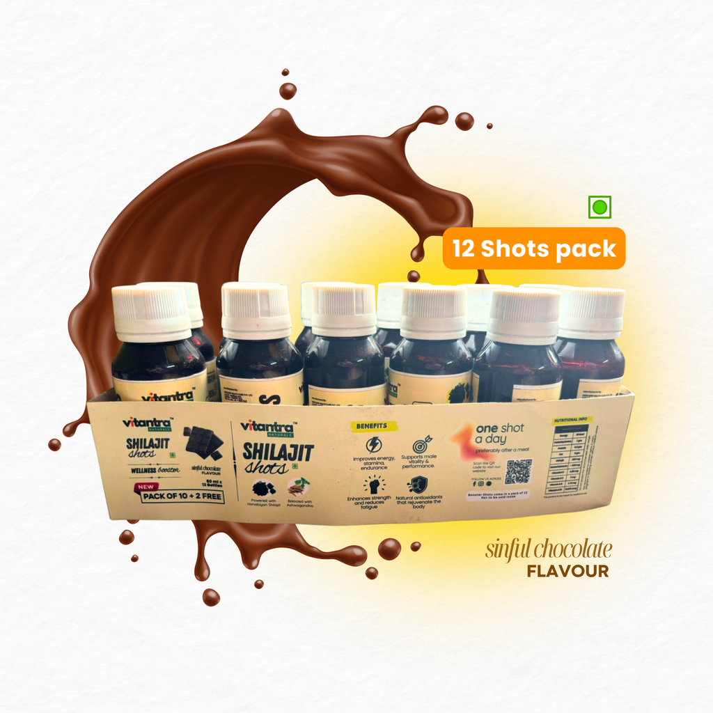 Vitantra Naturals Shilajit Shots – Sinful Chocolate Flavour (Pack of 12)