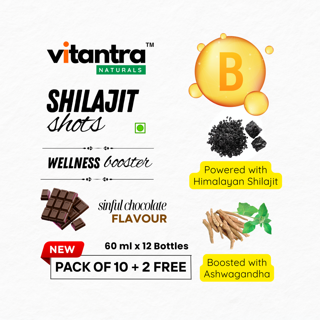 Vitantra Naturals Shilajit Shots – Sinful Chocolate Flavour (Pack of 12)