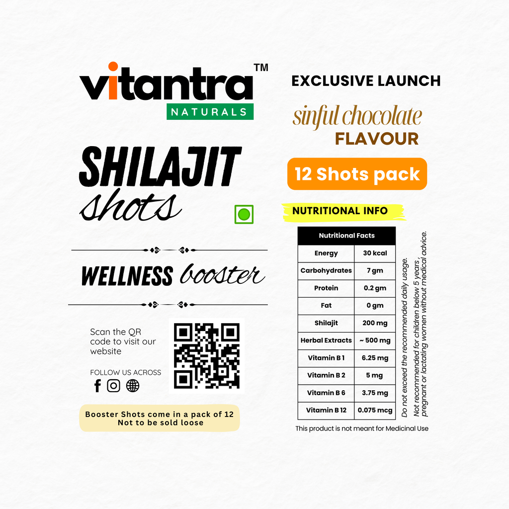 Vitantra Naturals Shilajit Shots – Sinful Chocolate Flavour (Pack of 12)