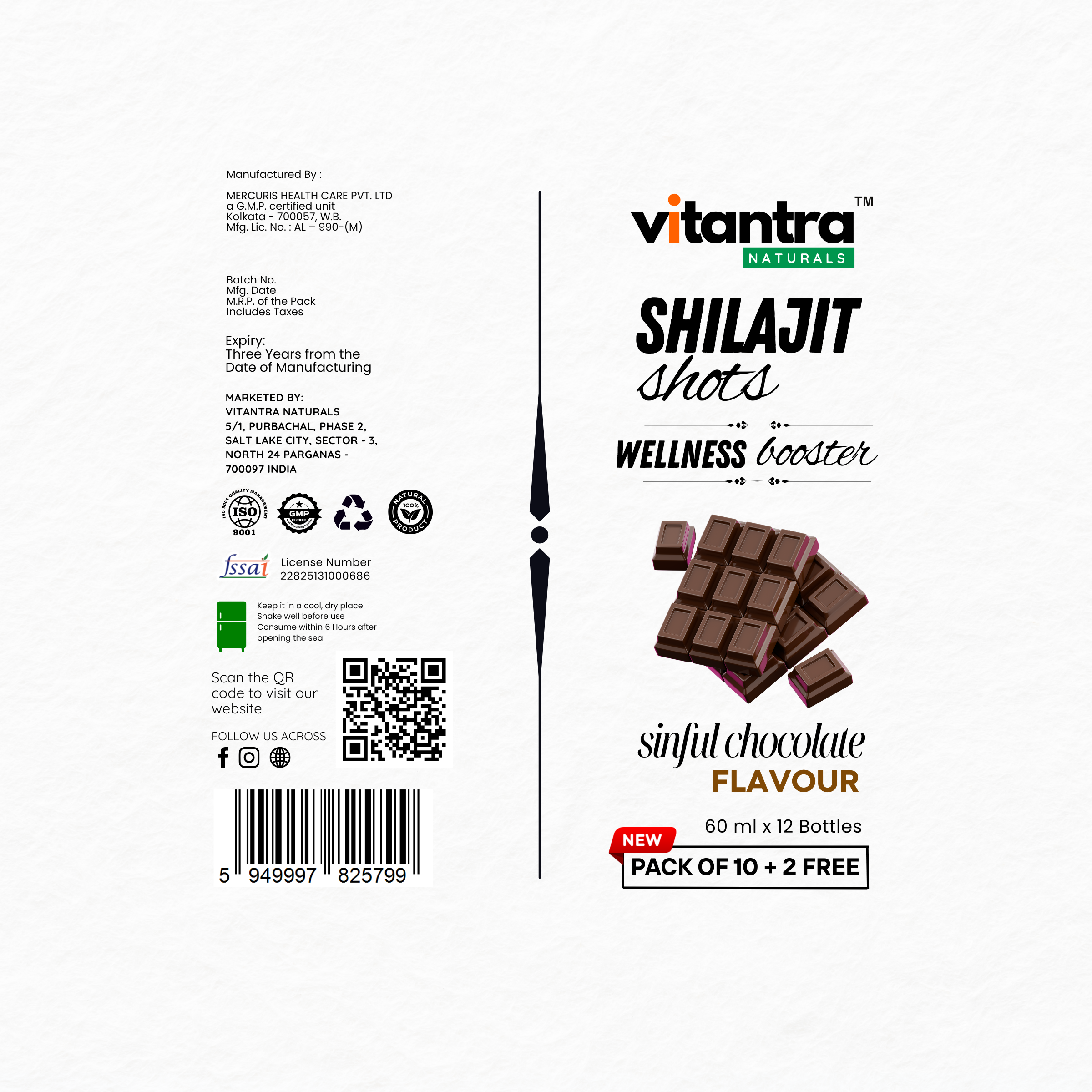 Vitantra Naturals Shilajit Shots – Sinful Chocolate Flavour (Pack of 12)