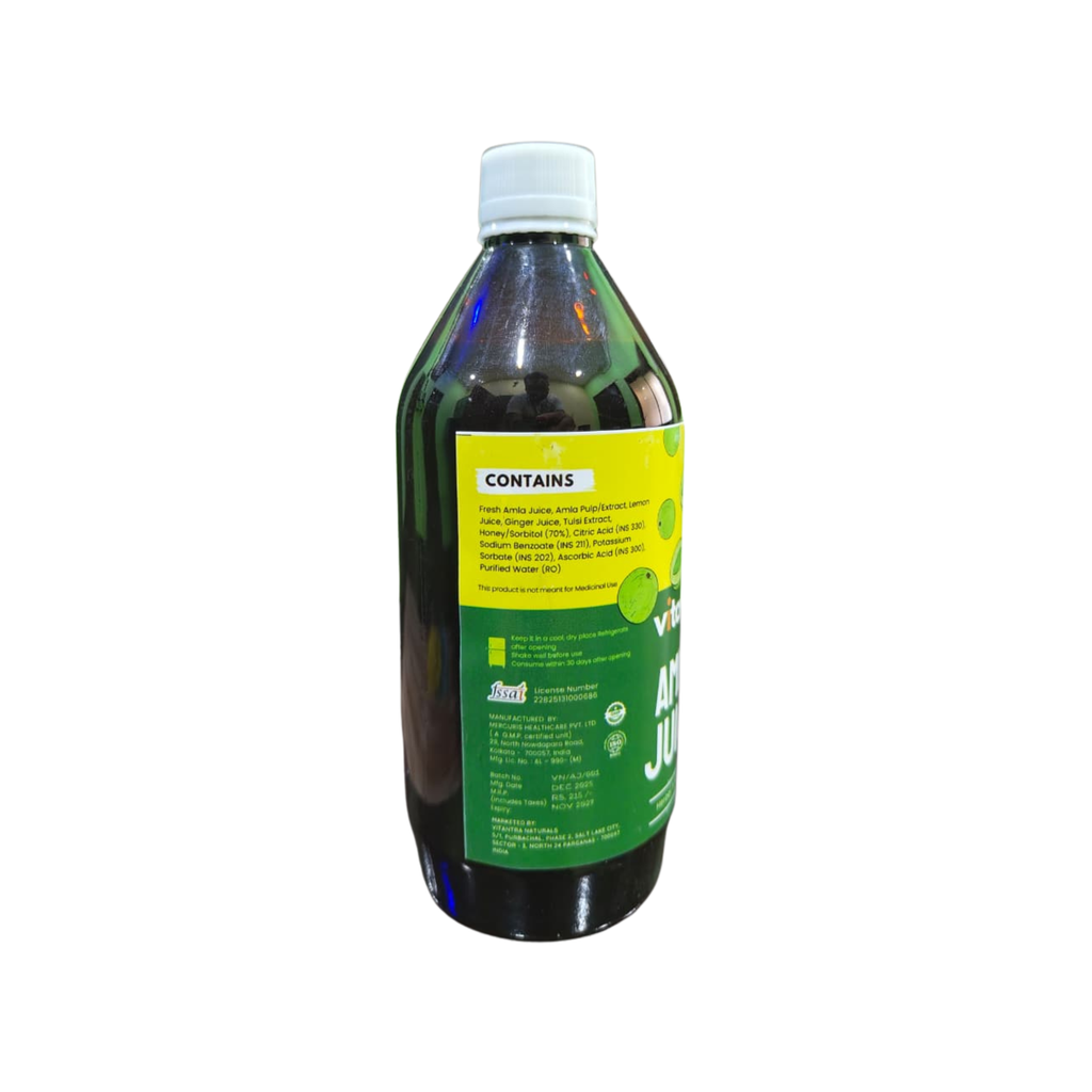 Vitantra Naturals Amla Juice – Pure Herbal Amla Drink for Immunity, Digestion, Liver Detox & Glowing Skin