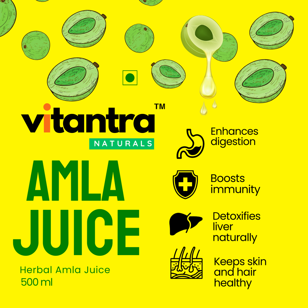 Vitantra Naturals Amla Juice – Pure Herbal Amla Drink for Immunity, Digestion, Liver Detox & Glowing Skin