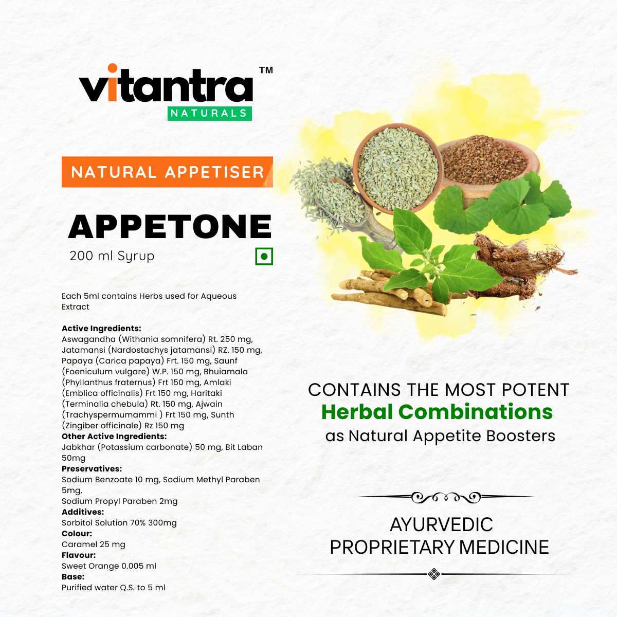 APPETONE – Ayurvedic Natural Appetite Booster for Low Appetite, Poor Digestion & Fatigue