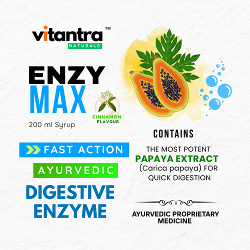 ENZY MAX – Ayurvedic Fast-Action Digestive Enzyme Syrup for Instant Acid Relief, Gas, Acidity & Indigestion
