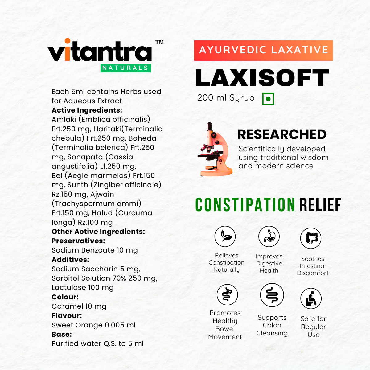 Laxisoft Ayurvedic Gentle Laxative for Constipation Relief & Healthy Digestion