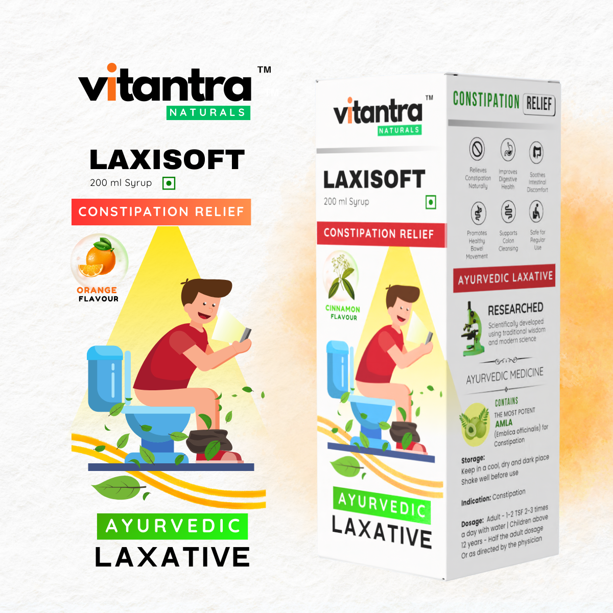 Laxisoft Ayurvedic Gentle Laxative for Constipation Relief & Healthy Digestion