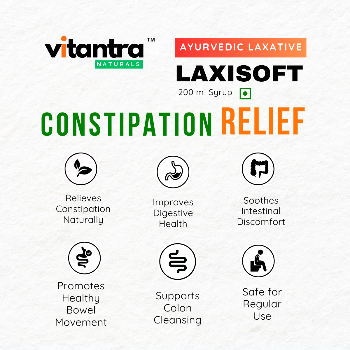 Laxisoft Ayurvedic Gentle Laxative for Constipation Relief & Healthy Digestion
