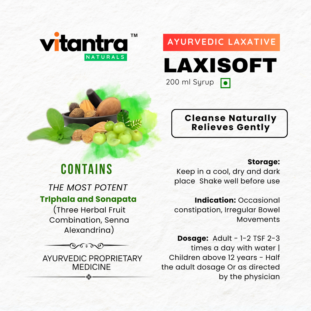 Laxisoft Ayurvedic Gentle Laxative for Constipation Relief & Healthy Digestion