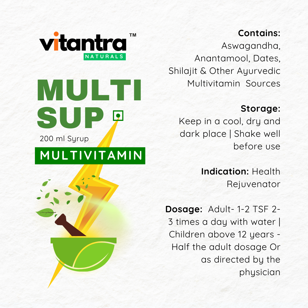 MULTI SUP – Ayurvedic Multivitamin Syrup for Immunity, Strength, Vitality & Daily Wellness