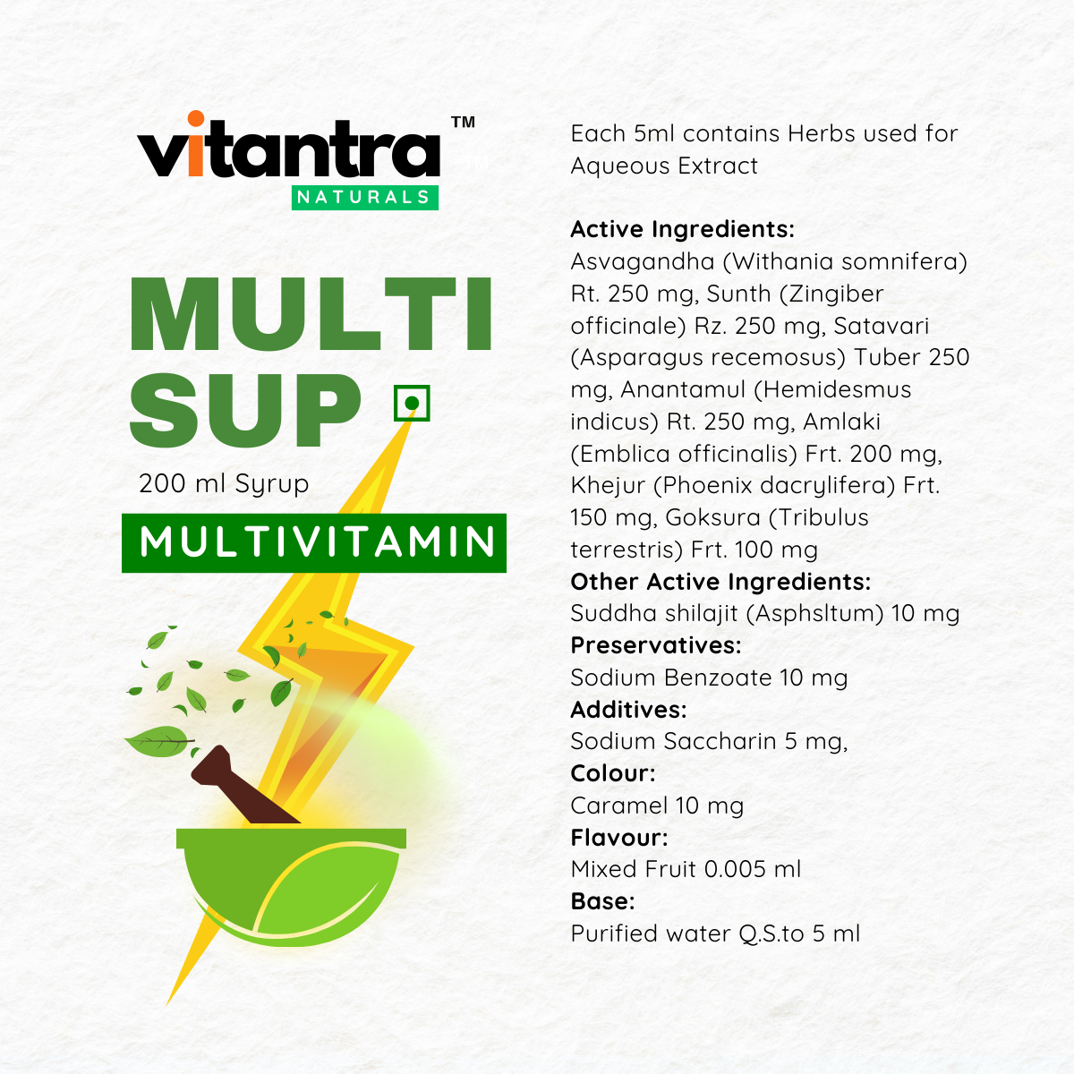 MULTI SUP – Ayurvedic Multivitamin Syrup for Immunity, Strength, Vitality & Daily Wellness