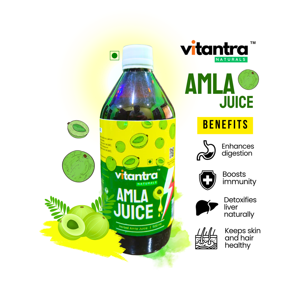 Vitantra Naturals Amla Juice – Pure Herbal Amla Drink for Immunity, Digestion, Liver Detox & Glowing Skin